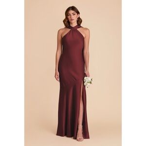 Birdy Grey Eileen Dress Matte Satin Cabernet